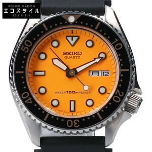 SEIKO セイコー PYQ019 6458-600A DIVER ダイバー 回転ベゼル オレンジ文字盤 クオーツ 腕時計 シルバー/ブラック/オレンジ