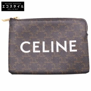 CELINE Celine coin & card pouch kyu il Trio mf/ Trio mf canvas black / brown group 