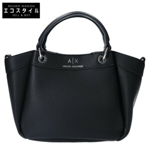 新品同様 ARMANI EXCHANGE アルマーニエクスチェンジ 942927CC783120162 エコレザー 2WAYショルダー ハンドバッグ ブラック レディース