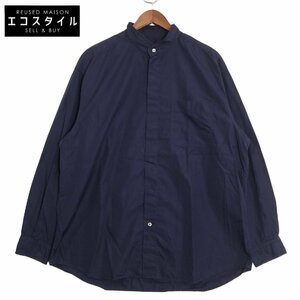 Porter Classic ポータークラシック ネイビー コットン ALUMO ノーカラーシャツ ネイビー 3 トップス コットン メンズ 中古