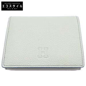 新品同様 HIROFU ヒロフ P25-65405 ピウメノ レザー コンパクトウォレット 二つ折り財布（小銭入あり） ラークグリーン レディース