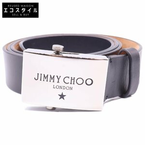 JIMMY CHOO ジミーチュウ バックル レザー ベルト M ブラック