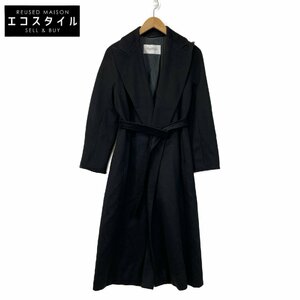 Max Mara マックスマーラ ブラック キャメル ロングコート ブラック 38 コート キャメル レディース 中古