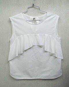  beautiful goods *ROPE / Rope * white / white frill no sleeve blouse 38 size 