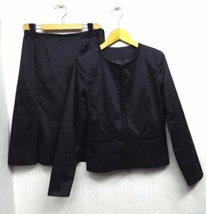 ★Aria mite/アリアミーテ ◎黒 /ブラック　ノーカラー　スカートスーツ　38サイズ