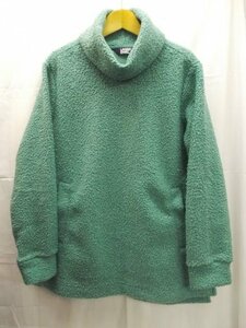 美品★LANDS END◎ランズエンド/プルオーバー/タートルネック/厚手フリースジャケット/プルオーバー/ライトグリーン/Lサイズ