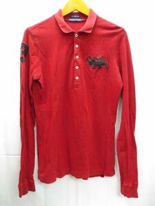 ★RALPH LAUREN◎ラルフローレン/長袖ポロシャツ/ビッグポニー/レッド/赤/Lサイズ