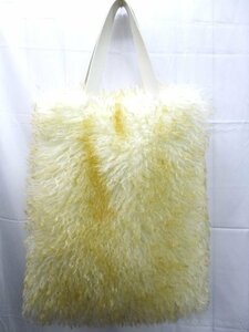 美品★THINK FUR◎シンクファー/2tone Fur Big Bag/トートバッグ/ホワイト/ブラウン/アイボリー/定価￥12100