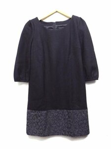 美品★UNTITLED /アンタイトル ◎ブラック　切替　ワンピース　0サイズ