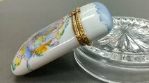 フランス リモージュボックス☆花柄 Peint-main Limoges France マーク入り 薄型 小物入れ 磁器 小箱【中古】_画像3