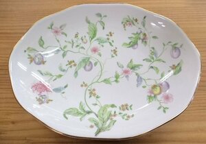 WEDGWOOD☆ウェッジウッド　スウィートプラム　オーバルディッシュ 25cm 参考価格:5,500円 楕円皿　美品