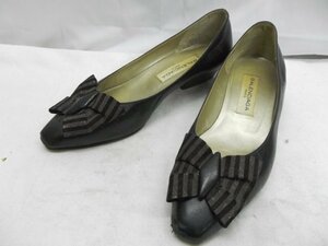 ★BALENCIAGA◎バレンシアガ/ブラック/黒/レザー/リボン/37サイズ（約23.5ｃｍ）