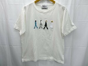 *SHIPS THE BEATLES* Ships / Beatles / embroidery T-shirt / white / white /S size 