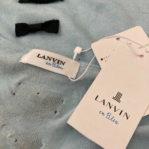 LANVIN en Bleu 新品　半袖　38サイズバックグログランリボン　ラメール