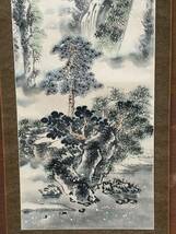 庄梅G300-80 中国美術　中国画　掛軸　4幅対　四季山水　肉筆　在銘　元箱付　時代物　古美術_画像10
