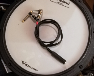 Roland Roland V-Drums pad extension for divergence cable ( stereo female - monaural male ×2) 1m