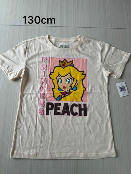 未使用USJスーパーマリオ　女の子　Tシャツ　ピーチ姫　半袖Tシャツ　130cm