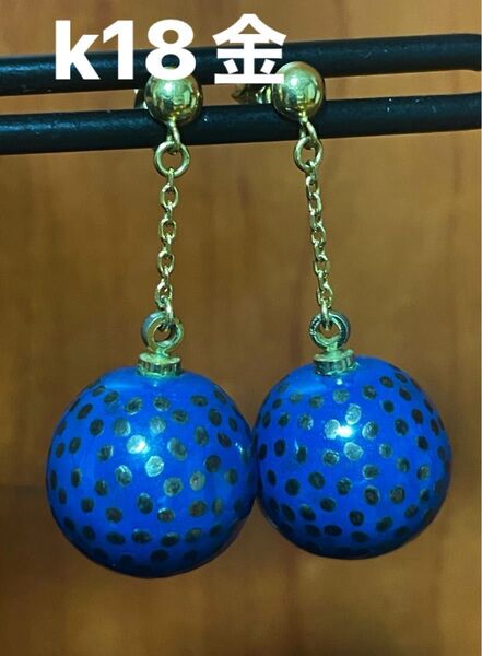 k18金ピアス 大きめ 重さ4.20g