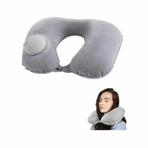 YFFSFDC ネックピロー U型まくら 携帯枕 首枕 手動プレス式膨らませる 旅行用 空気枕 エアーピロー 飛行機 旅行枕 