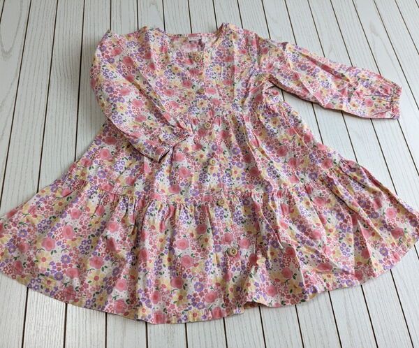 H&M 花柄ワンピース 1歳半~2歳 長袖