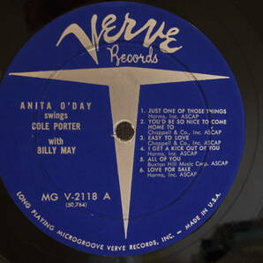 【美品】米Verveオリジナル Anita O'Day swings Cole Porter アニタ・オデイ・スウィングス・コール・ポーターの画像5