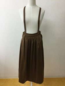 RNA tea color gathered skirt suspenders attaching a little lustre waist rubber size M