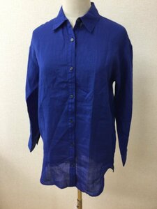  Indivi tag attaching unused regular price 14850 jpy royal blue flax shirt size 05( bust 76-80cm)