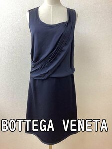 ボッテガ・ヴェネタ (Bottega Veneta) ネイビーワンピース 前身頃ドレープ サイズ38