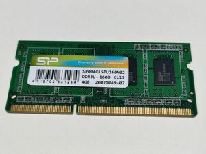 【動作確認済み】SP DDR3L 4GB×1 PC3L-12800S SO-DIMM 低電圧【1234】