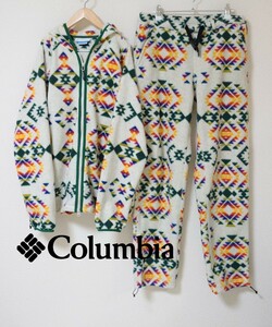 メンズMサイズ（レディースL相当?）Columbia コロンビア フリース 上下 セットアップ パーカー ブルゾン ジャケット パンツ