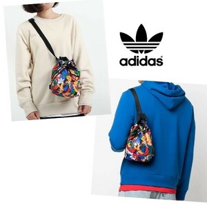 adidas Adidas Originals × Ricci mnisi collaboration HD7057 draw -stroke ring backpack Mini rucksack pouch bag man and woman use 