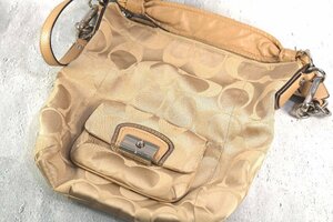 COACH Coach signature shoulder bag 2Way beige group E1068-14904 lady's 