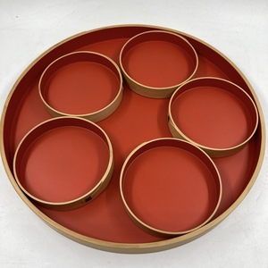  bending .... circle tray shaku O-Bon tray tradition handicraft Japanese style *K1502S