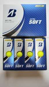 （新品）ブリヂストン　ゴルフボール　エクストラソフト(EXTRA SOFT)　イエロー　2023モデル　１ダース