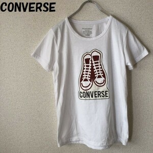 【人気】CONVERSE/コンバース ビッグプリントTシャツ ホワイト サイズL レディース/2239