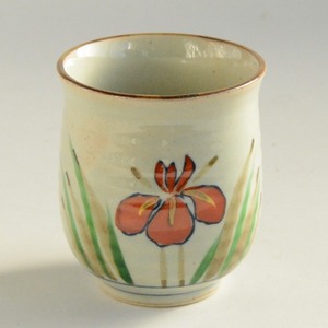 Art hand Auction Teetasse/Iris/Mino Ware/Handbemalt yu036, Tee-Utensilien, Teetasse, Einzelexemplar