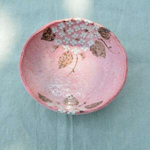 小鉢１個/とんすい/桜志野/白紫陽花 bas052