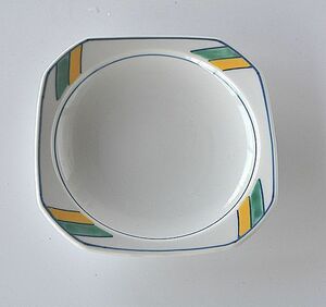 Art hand Auction Десертная тарелка, двухцветная линия, ручной росписью, маленькая тарелка, 1 кусок, пожалуйста045, тарелка, блюдо, Десертная тарелка, Один предмет