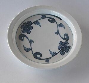 Art hand Auction Medium plate, hand-painted flower pattern, sam222, Japanese tableware, dish, Medium Plate