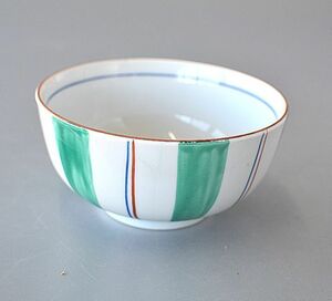 Art hand Auction Чайная чаша с ручной росписью зеленой травы ch080, Посуда, Японская посуда, Миска для риса