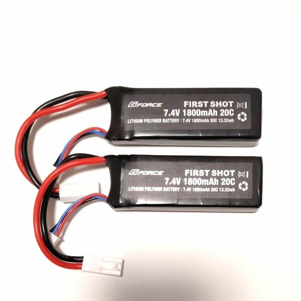 G-FORCE リポバッテリー FIRST SHOT 7.4V 1800mAh ミニS 2本入