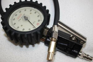  tire gauge air gauge gauge botaru600kPa( used * disassembly * cleaning *. regular ( adjustment ) ending ) clip zipper C-876( used )