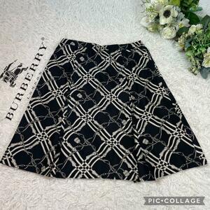 [ ultimate beautiful goods ] bar Lee London * Logo total pattern tuck skirt * silk 100%* large sa chair 