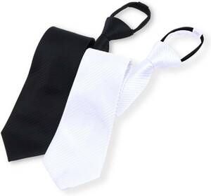 [Daisybee] one touch necktie black white 2 point set fastener type / one touch . installation possibility [ thickness. exist firmly . cloth ..