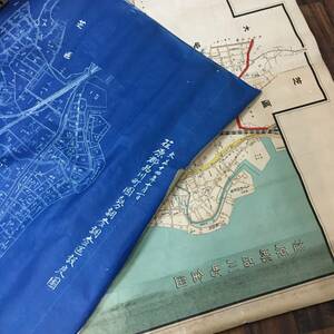 ut30/69 1925 year war front goods Shinagawa district .. group .. investigation detail plan / map two sheets Taisho 14 year Tokyo old map . earth history charge name place guide old book reference Japan 