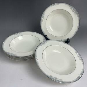 ut28/21 ノリタケ Noritake BONECHINA 9782 COUSTEAU 6枚 スープ皿 直径27㎝　平皿　ディッシュ サラダ 皿 洋食器