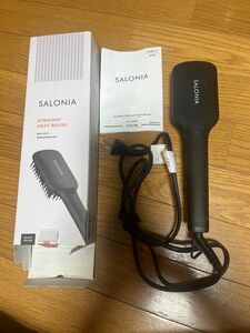 SALONIA ストレートヒートブラシ ヘアアイロン ブラック サロニア