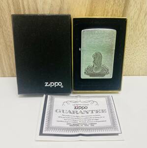 Y ZIPPO ジッポー フラットトップ ヴィンテージ SINGAPORE マーライオン シルバー 1996年製