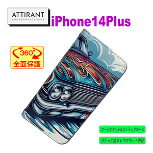 iPhone14 プラス ケース 手帳型 ローライダー アメ車 1 アイフォンケース