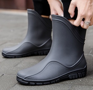  резиновые сапоги дождь обувь сапоги новый товар влагостойкая обувь Schott длина мужской работа рыбалка альпинизм дождь. день водонепроницаемый . скользить уличный серый /26.5cm